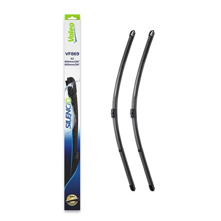 VALEO Silencio Essuie-glace - VF869-1 Paire d'Essuie-glace Plats 650 mm / 650 mm d'Origine de Haute performance