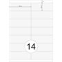 Printation – Universal étiquettes 105 x 39mm d'étiquettes blanches 1400 de Courrier 100 feuilles de taille A4/A5