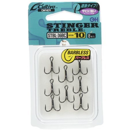 Owner Stinger Hameçons triples sans ardillon STBL-36BC pour la pêche (#10)