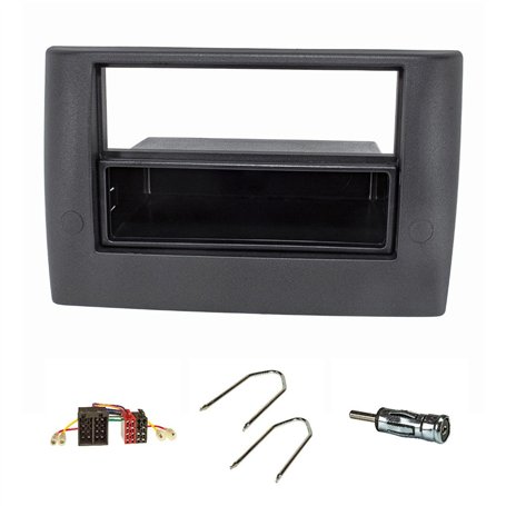 tomzz Audio 2414-025 Cache-radio compatible avec Fiat Stilo 2001-2008 version professionnelle montage à vis avec compartiment de