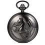 JewelryWe Montre de Poche Ronde Quartz Fantaisie Hippocampe Chiffres Romains Pendentif Collier Alliage pour Homme et Femme Coule
