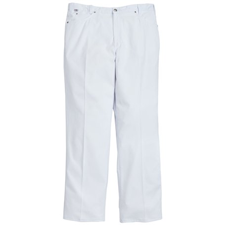 Pantalon de travail blanc de la meilleure qualité pour une liberté de mouvement maximale. Stretch Comfortec® en 48% coton