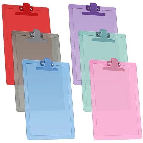 Acrimet Porte-bloc Format Lettre A4 (34 x 24 cm) avec Pince Métallique Premium et Règles Latérales (Plastique) (Couleur Assortie