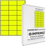 525 étiquettes autocollantes Jaune fluo de 70 X 42 mm - 21 étiquettes/feuille - 25 planches papier A4 adhésif couleur - pour imp