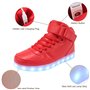 PADGENE Chaussures de Sport Montantes à LED Clignotantes Femme/Homme Rechargeables par USB (Rouge, 37 EU)