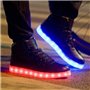 PADGENE Chaussures de Sport Montantes à LED Clignotantes Femme/Homme Rechargeables par USB (Rouge, 37 EU)