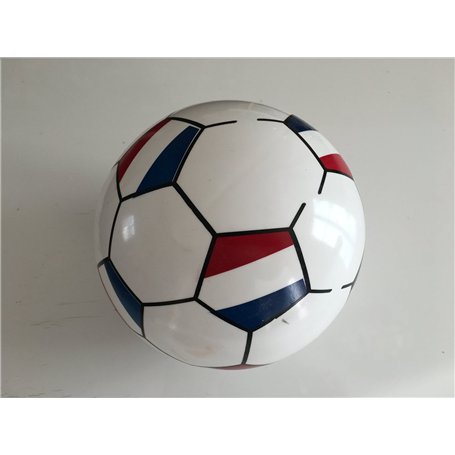 Equilibre et Aventure Ballon de Foot Enfant Tricolore Bleu-Blanc-Rouge Gonflable en Plastique diamètre 20 cm. Aiguille de gonfla
