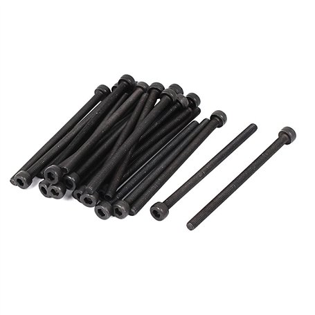 sourcing map 25pcs M3 x 50 mm Vis à Tête Cylindrique à Six Pans Creux Tête Hexagonale Boulon Filetage complet Noir