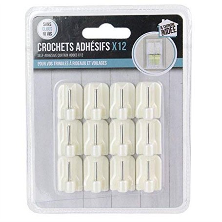 JE CHERCHE UNE IDEE CMDI8622 Lot de 12 Crochets Adhésif