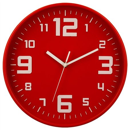 Atmosphera Horloge Pendule Murale silencieuse - Diamètre 30 cm - Coloris Rouge