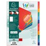 Exacompta - Réf. 2212E - Intercalaires en carte lustrée 225g/m2 FSC® avec 12 onglets neutres en couleurs - renforcés et plastifi