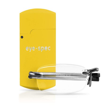 eye-spec Lunettes de lecture pliables sans monture avec un étui voyage de poche compact jaune | Design pliable ultra-plat pour h