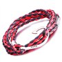 Infinite U Bracelet tressé Multi-Rangs Multicolore Le Fermoir de l'hameçon Hope en Alliage et Cuir coloré pour Femme Homme