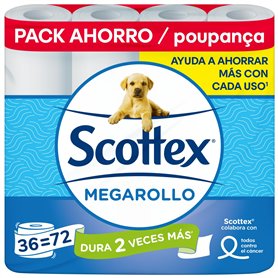 Scottex Lot de 36 rouleaux de papier toilette Scottex Lot de 36 rouleaux de papier toilette