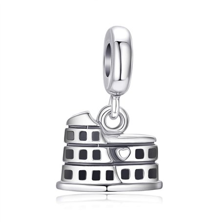 Pendentif Colisée de Rome en argent sterling 925 pour bracelet à breloques européens