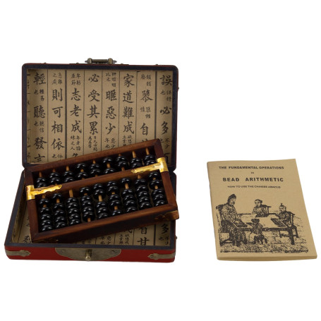 Larcele 9 Chiffres Abacus en Bois Chinois Vintage sp-01