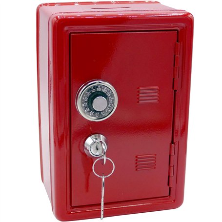 Tirelire en métal en Forme de Coffre Fort avec Clef – Rouge