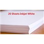 Rolurious 20 feuilles de papier de transfert de décalque de toboggan A4 blanc pour imprimante à jet d'encre