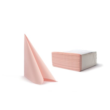 Lot de 50 Serviettes Chic Airlaid - De qualité supérieure - Toucher Lin - Rose Clair - 40 x 40 cm