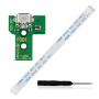 Remplacement USB Chargeur Port Socket Board JDS-030 + 12 Pin Câble Flex Tournevis pour PS4 Controller
