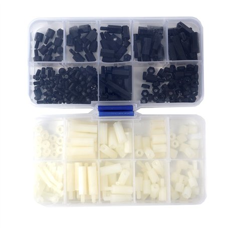 DIYI 300pcs M3 Nylon entretoises hexagonales vis écrou Stand-off Assortiment Kit Accessoires en plastique