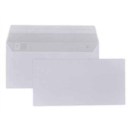 lot de 250 petites enveloppes courrier DL 110 x 220 mm SANS FENÊTRE - papier velin blanc 80g/m² format 110x220 mm une enveloppe