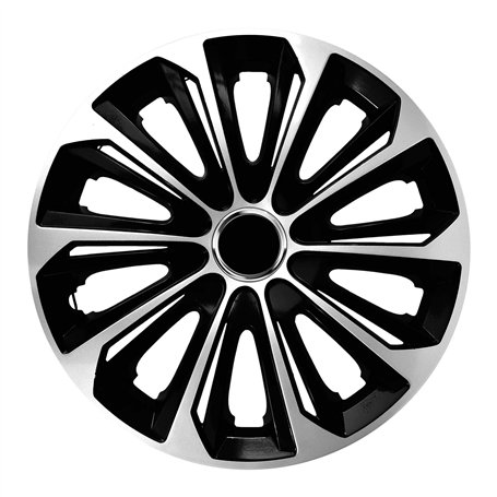 Lot de 4 enjoliveurs Extra résistants Noir/argenté 16"