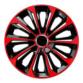 Lot de 4 enjoliveurs Extra forts Noir/Rouge 16"