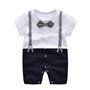 Ding-dong Baby Boy Summer Cotton Gentleman Bowtie Romper(Navy