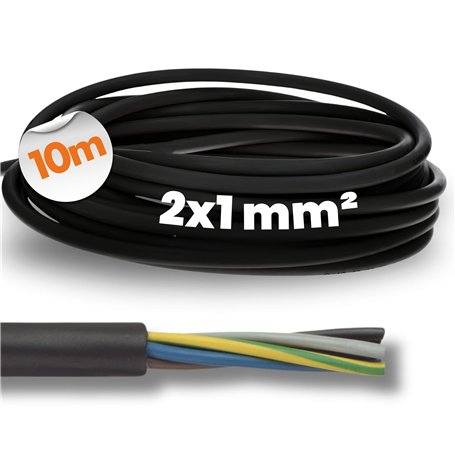 Lapp 1600251 H05RN-F 2 x 1 mm² - Câble en caoutchouc flexible - Résistant aux UV - Robuste - Sans conducteur de protection - Pou