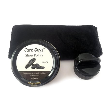 care guys Chaussure Polish Cire Noire Cire pour chaussures en cuir – 2.7oz Nettoye