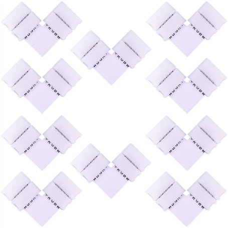 LITAELEK 10pcs Connecteur d'angle Bande LED 5 Broches pour RGBW LED Strip de 12mm Large Connecteur en Forme de L Ruban LED RGBW