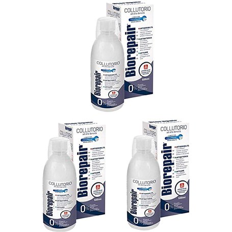 Biorepair:" Collutorio" Mouthwash with Antibacterical - 500ml/16.9 fl.oz - Pack of 3