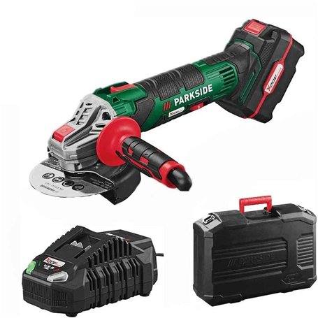 Meuleuse d'angle de batterie PWSA 20-Li B2 avec batterie et chargeur dans le cas de l'équipe série X 20V