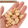 100pièces Lot De Boutons Bois Naturel Pour Noël Embellissements Artisanaux Pour Scrapbooking Et Décoration Créative