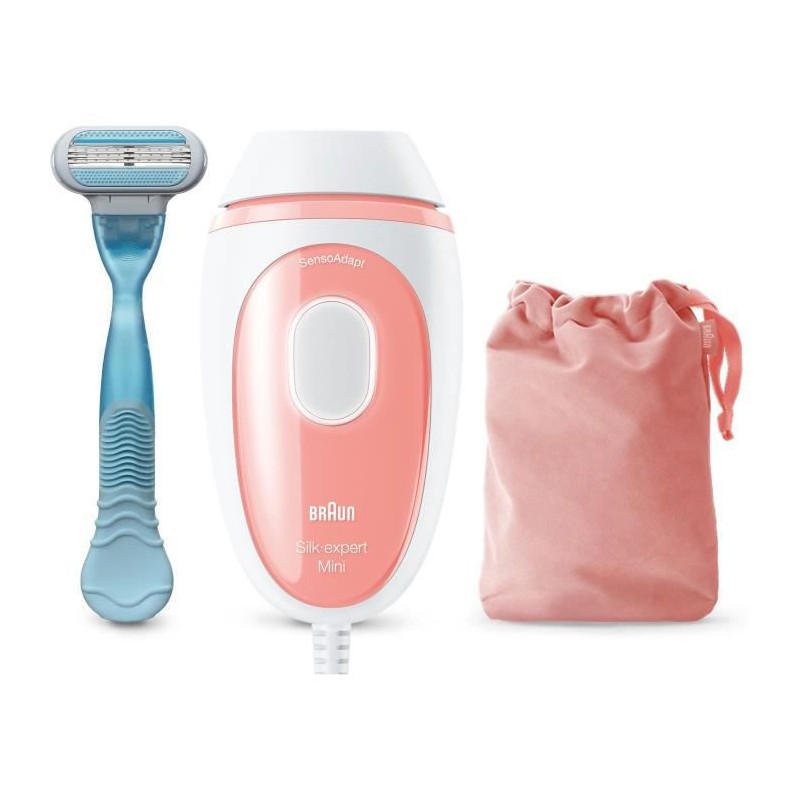 Braun Silk-expert Pro Silk-expert Mini Lumière pulsée Rose, Blanc