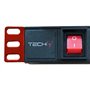 Techly I-Case STRIP-81UD unité de Distribution d'énergie 8 Sortie(s) CA 1U Aluminium, Noir
