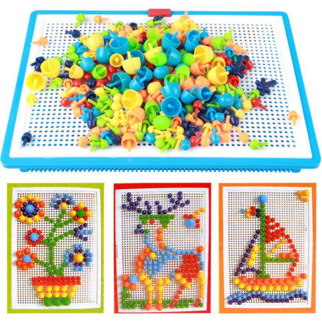 Jeu De Construction Mosaïque Puzzle Enfant Jouet Educatif Créatif Jouet Assemblage 296Pcs pour Garçons et filles plus de 3 ans C