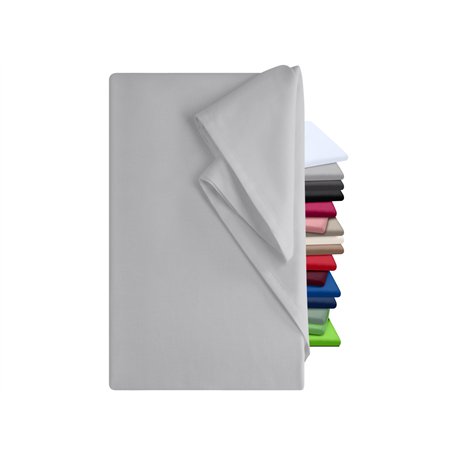 Draps plats - 100 % coton - 5 couleurs - 3 tailles différentes - Linge de maison sans élastique en caoutchouc