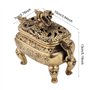 Walfront Brûleur d'encens en cuivre bronze antique avec couvercle Décoration de la maison