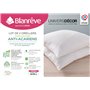 Lot de 2 oreillers 60 x 60 cm Blanrêve Gamme Microfibre Douceur traité Anti Acarien
