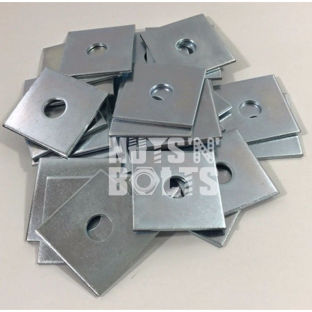 M10 x 50 x 50 x 3 épais Assiette carrée Rondelles Plaqué zinc – Lot de 20