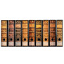 codiarts. Etiquettes à design pour 9 classeurs A4 à dos large - Motif : livres anciens reliés en cuir/livres anciens - Vintage -
