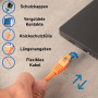 BIGtec cable ethernet 2 pièces - 2m CAT 7 cable rj45 LAN câble internet gigabit CAT7 Câble réseau orange