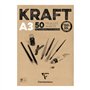 Clairefontaine 975816C Bloc Encollé Papier Kraft - 50 Feuilles Papier Kraft Vergé Brun A3 29