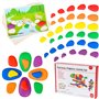EDX Education 13206 Rainbow Pebbles Activity Set - Sorting and Stacking - Construction - Early Math Activity