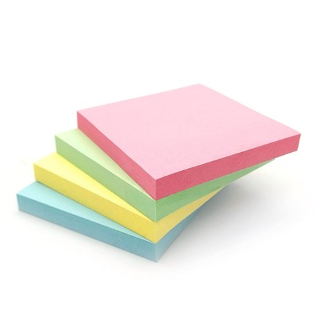 Evergreen Goods 400 Blocs-Notes Adhesives Pastel (76x76mm) - Colorés Blocs de Bloc Notes Amovibles en Bleu