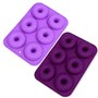 Lot de 2 moules à donuts anti-adhésifs en silicone à 6 emplacements pour gâteaux