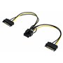 POPPSTAR 1x Adaptateur câble dédoubleur d'alimentation PCI-Express pour carte graphiques(2x connecteur alimenrtation Sata 15 bro