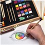Artina Set de 89 pièces avec coffret dessin Genova – Set de peinture XXL dans coffret en bois – Set de peinture avec des craies